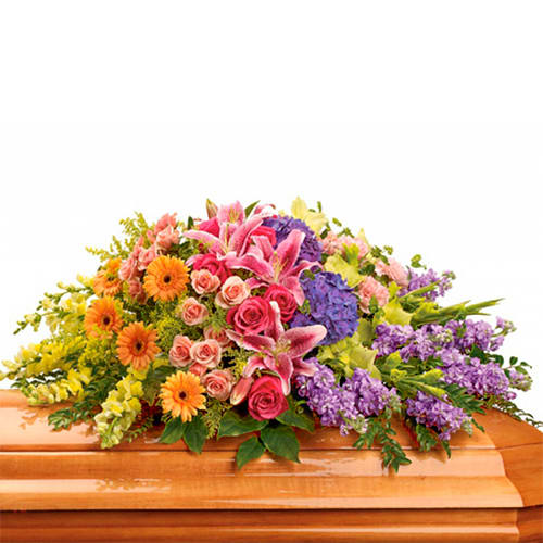 MANTO OTOÑO - PINK LILIES, PINK ROSE AND SUNFLOWER 