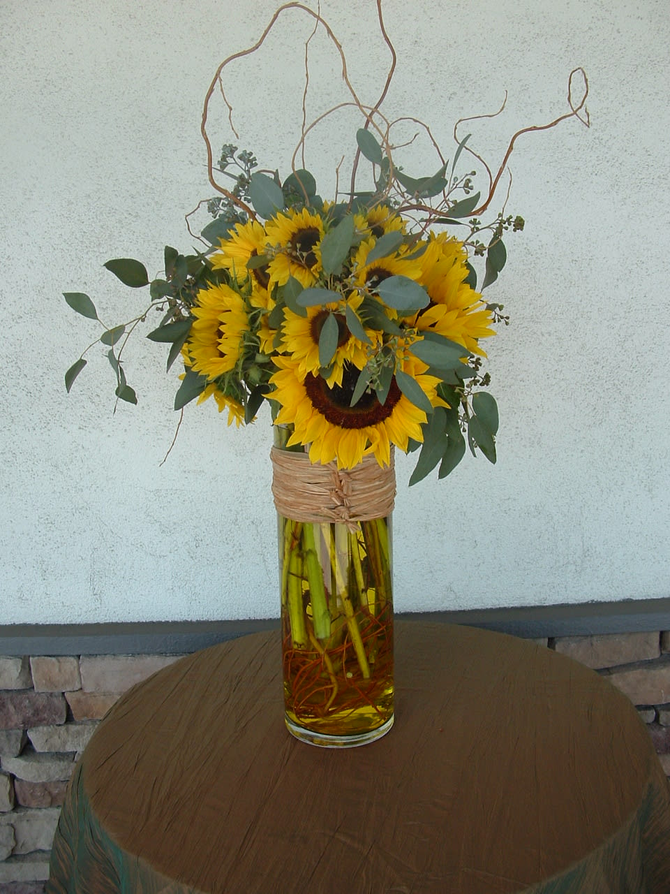 Sunflower for me  - Tall Cylinder Vase with sunflowers