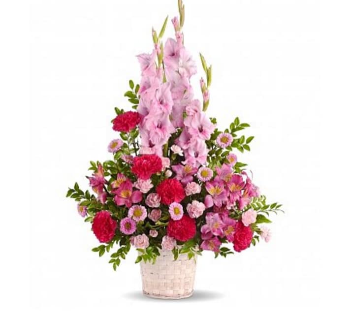 FUNERAL BASKET FUNERAL BASKET - MIXED FLOWERS AND COLORS
