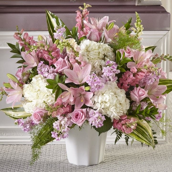 SAFF Simply Serene Floor Basket - Mixture of flowers