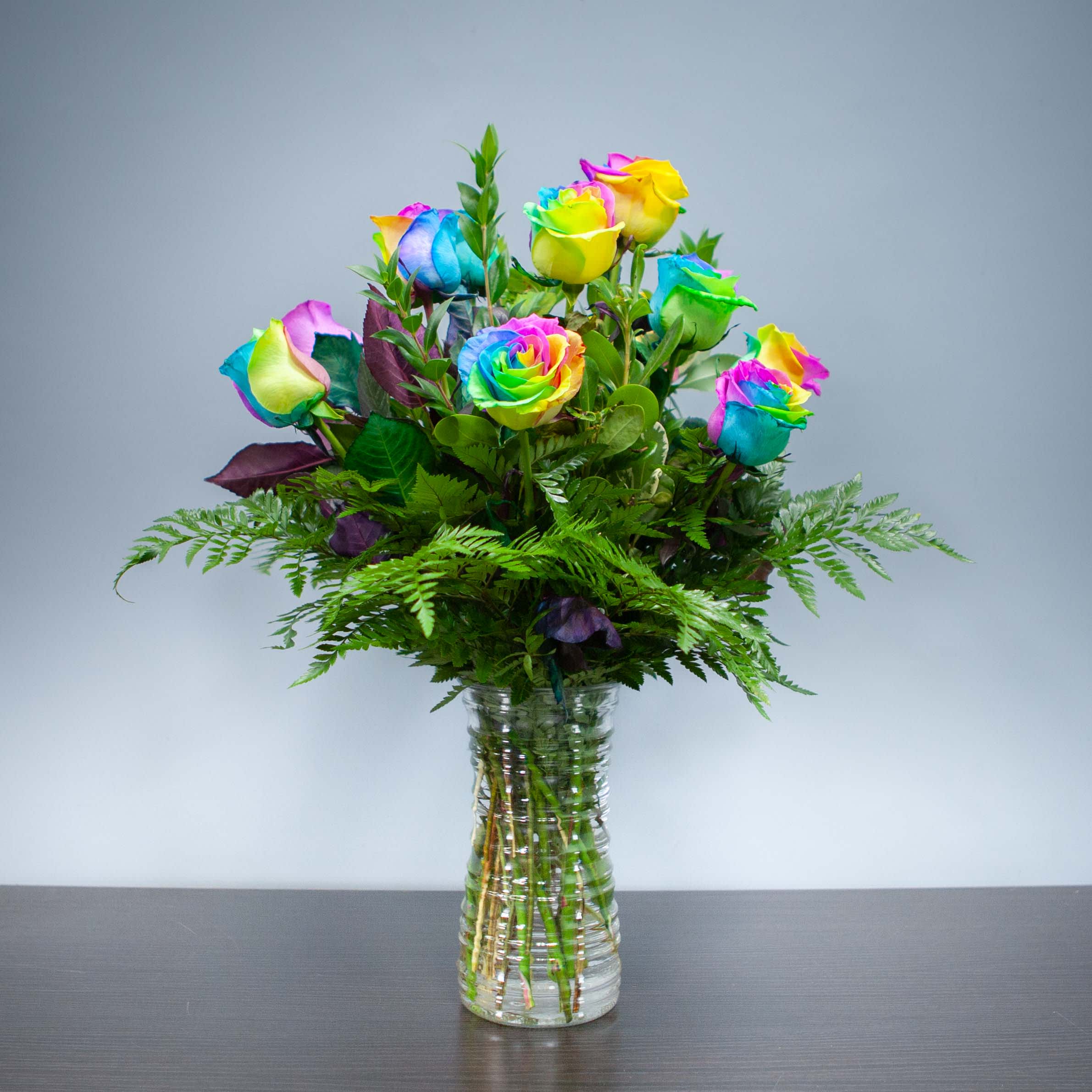 Dozen Rainbow Roses in Claremont, CA Sherwood Florist