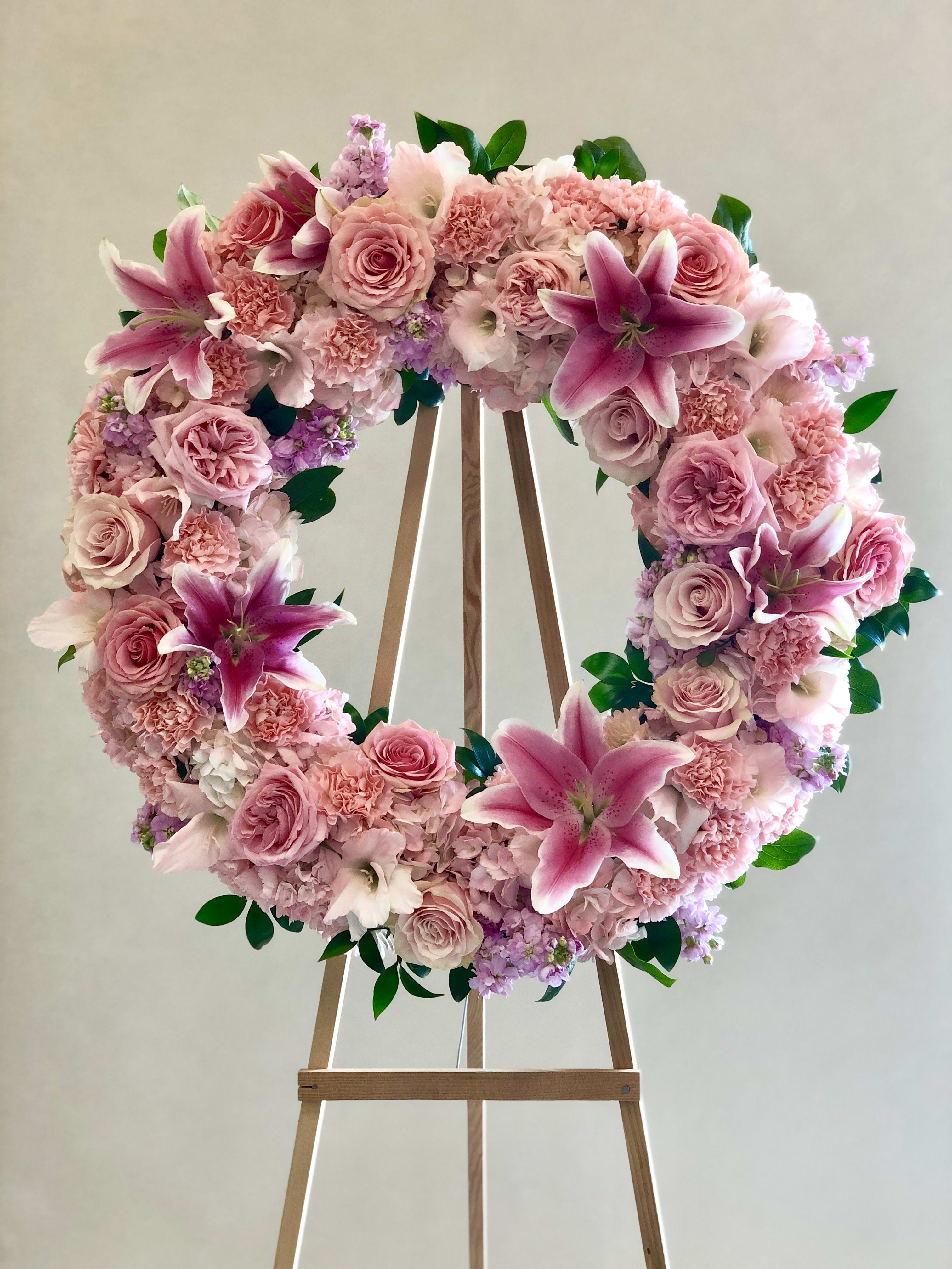 Blush Pink Wreath in Arcadia, CA MDS Florist