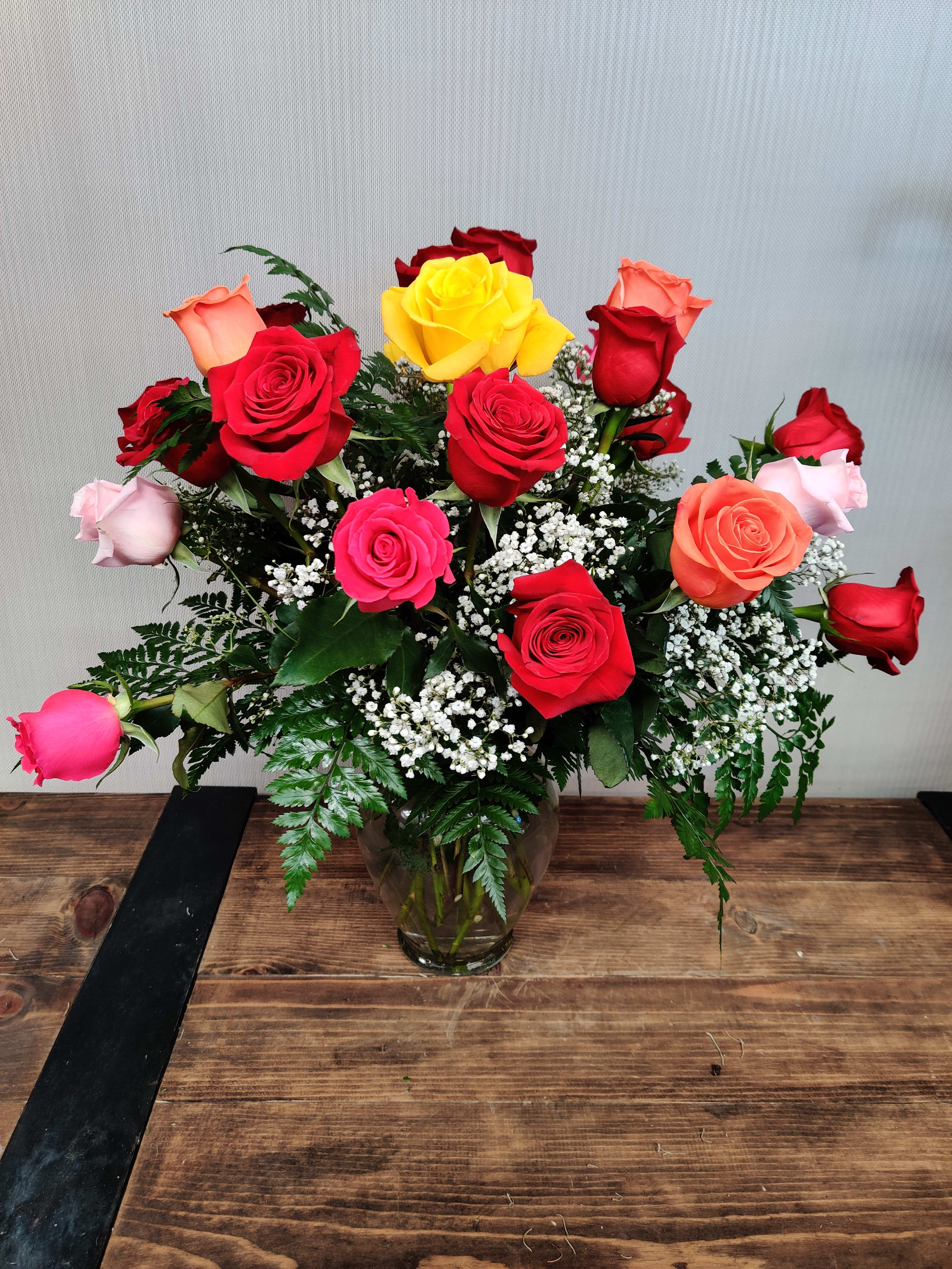 2 Dozen Mixed Roses in Boulder, CO BOULDER GARDENS FLORIST