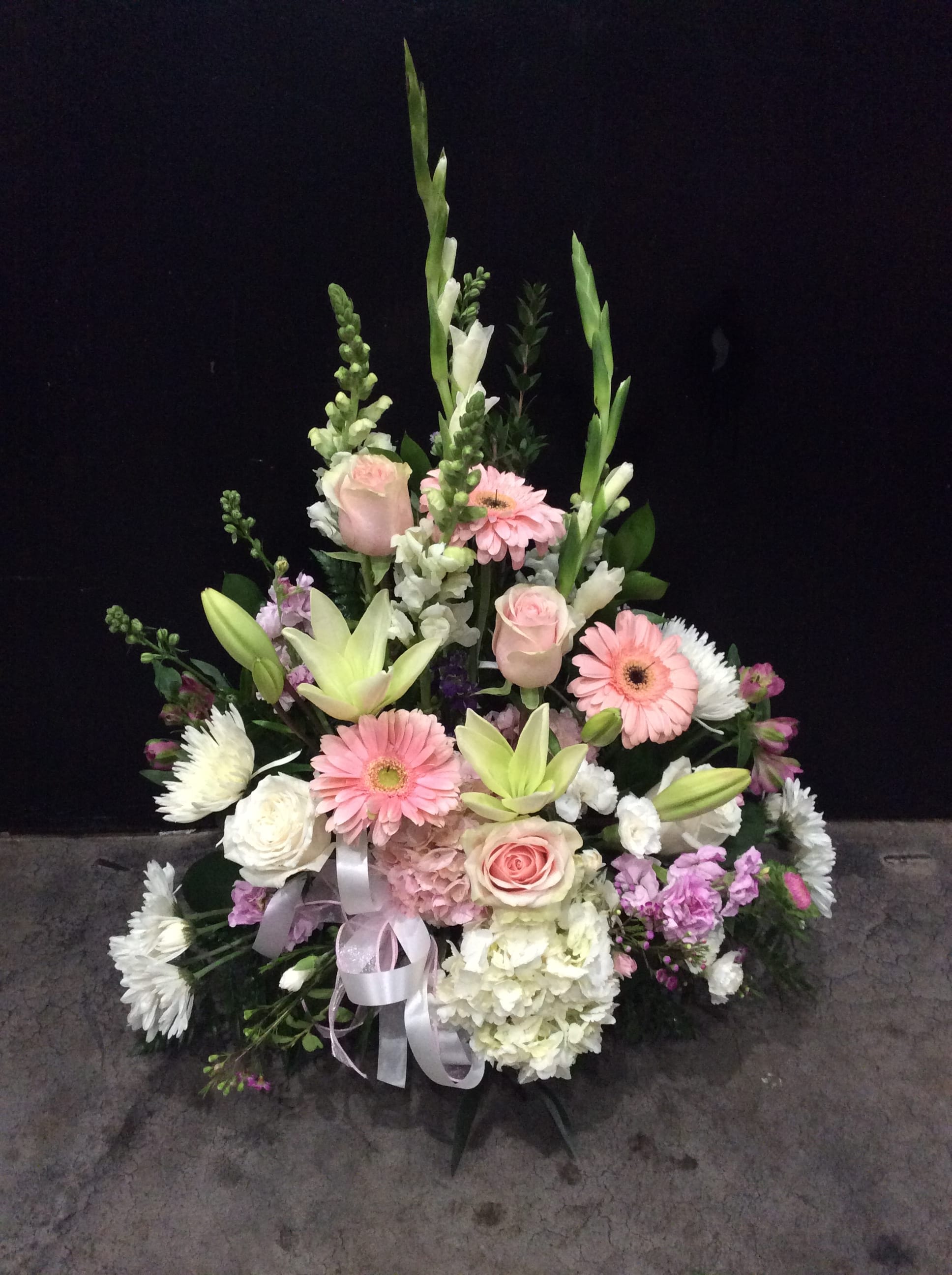 Pink Tribute Basket - Pink &amp; white basket