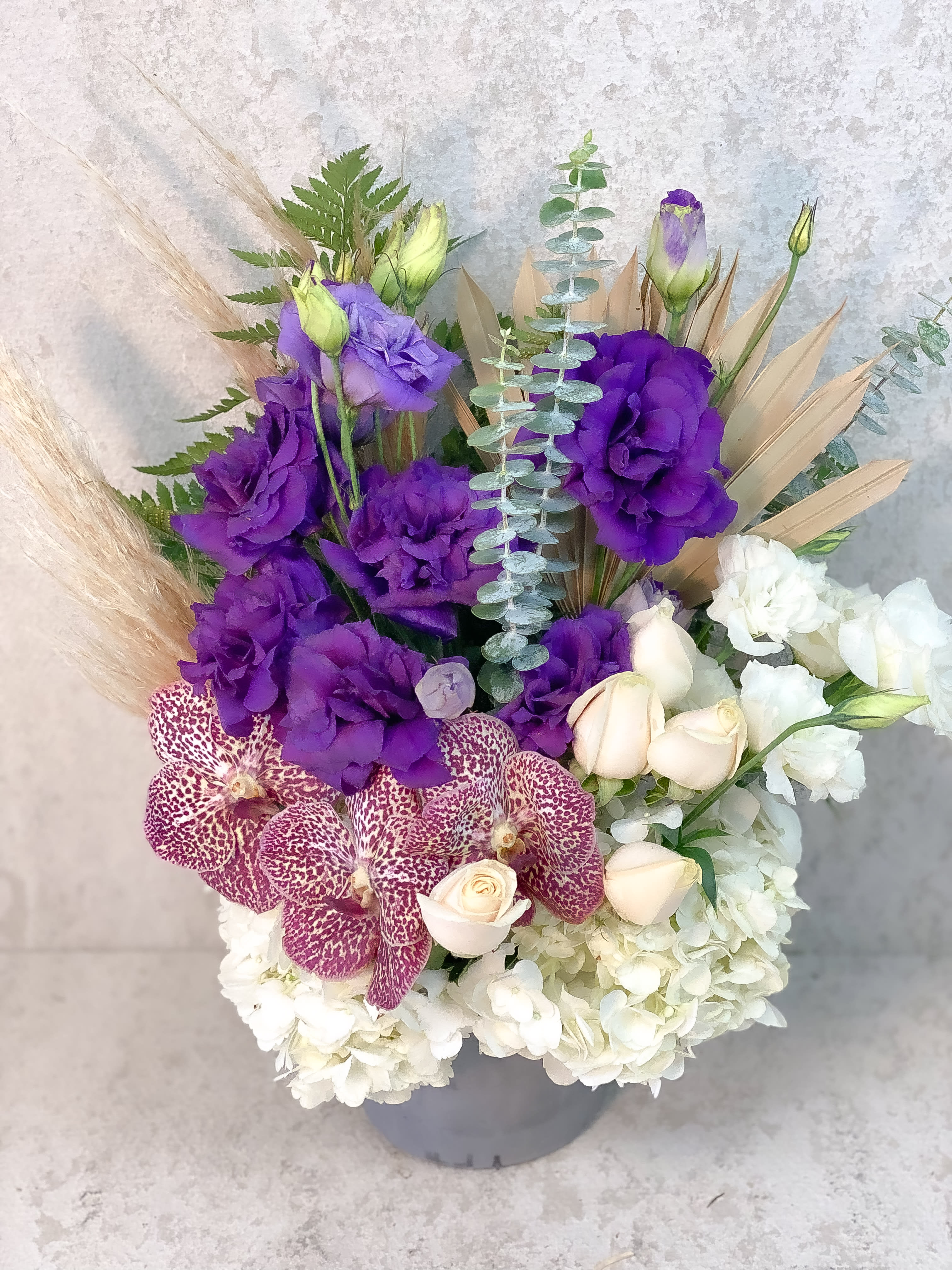Purple modern flowers arrangement  - Standard- Your order will be arranged approximately as shown on our website
