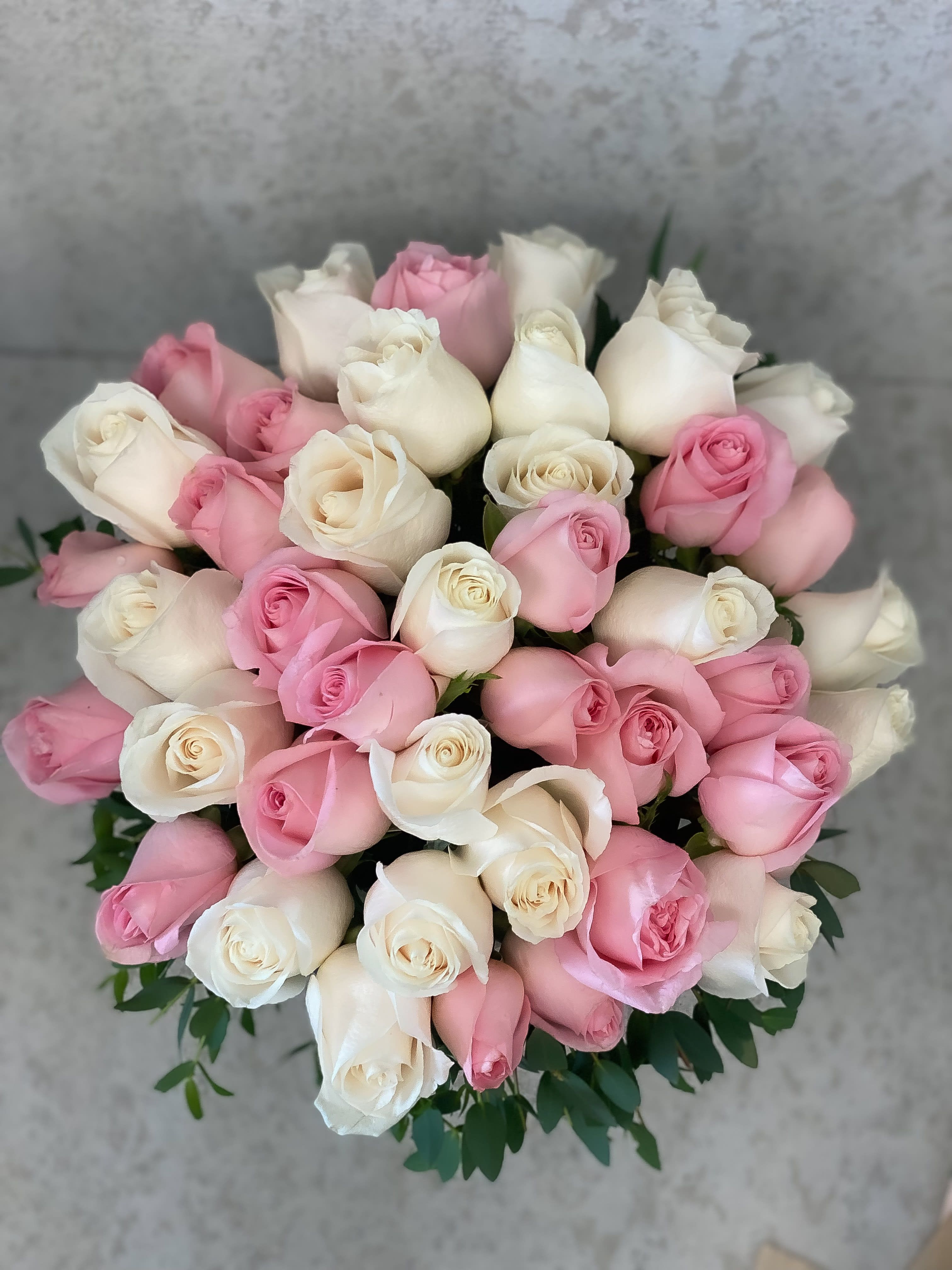 Premium Pink White Roses - Standard - Your order will be arranged approximately as shown on our website   