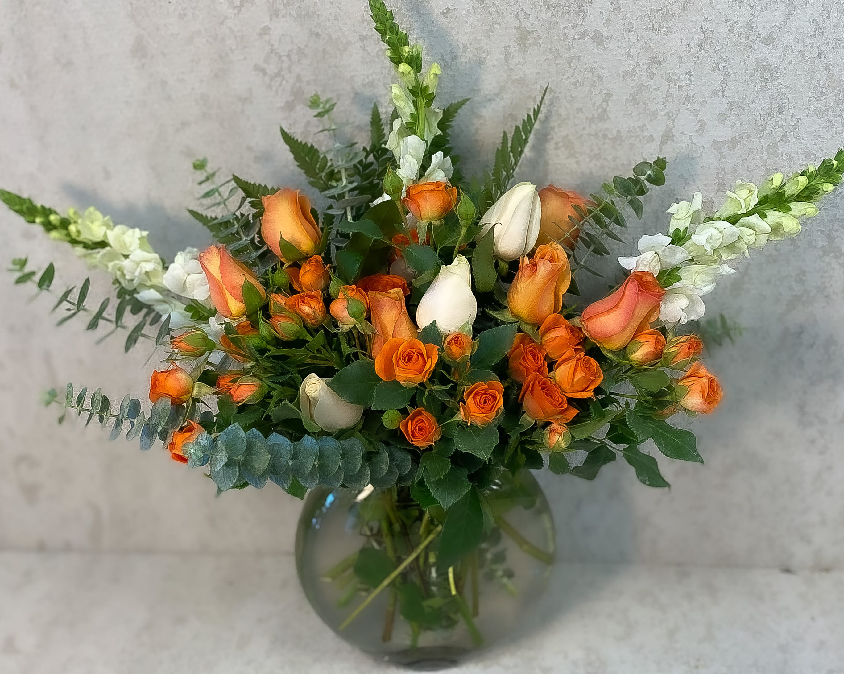 Orange arrangement  - Standard- Your order will be arranged approximately as shown on our website   