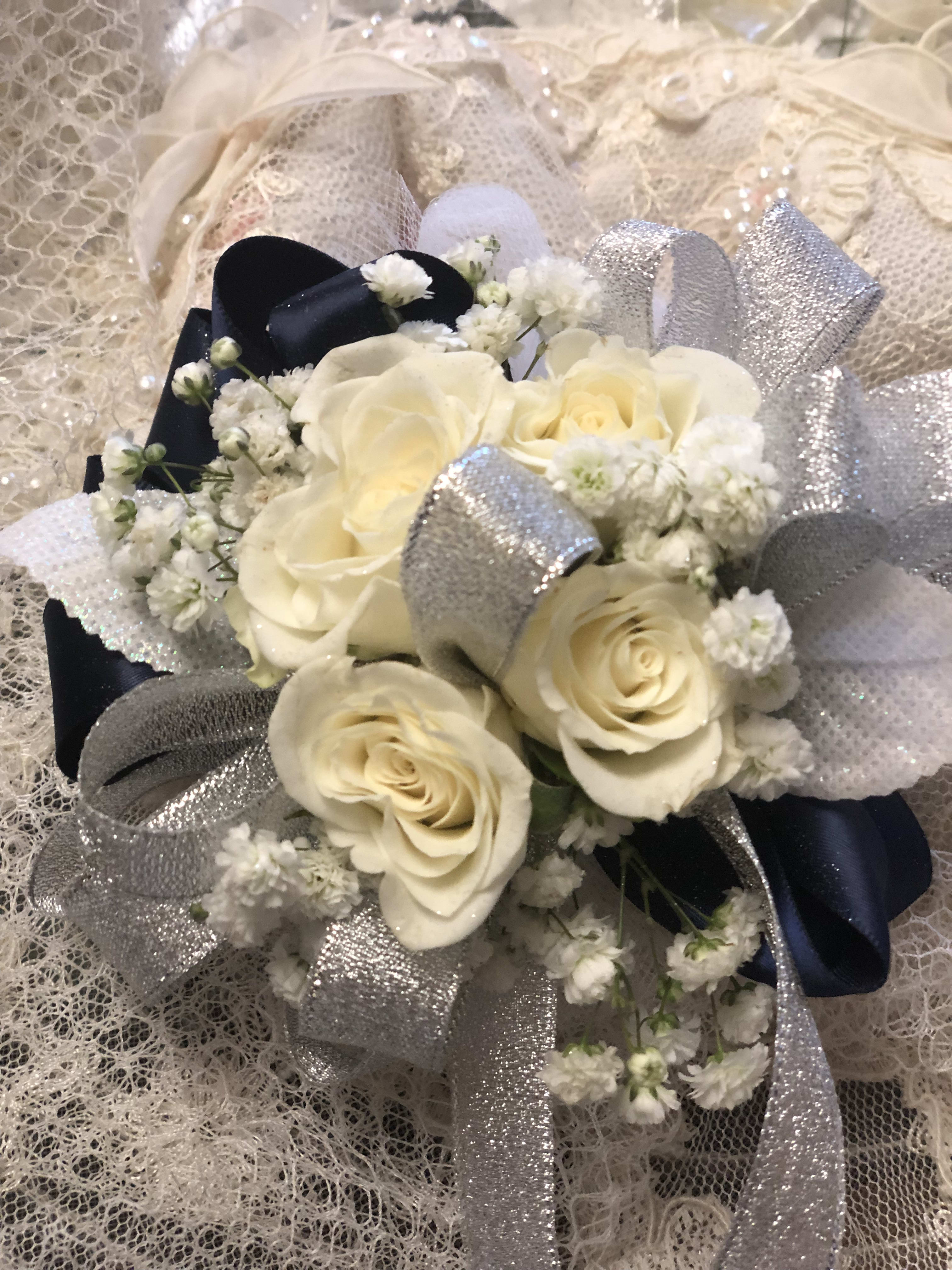 Royal Shimmer Corsage in Columbus NJ Miss Bee Haven Florist