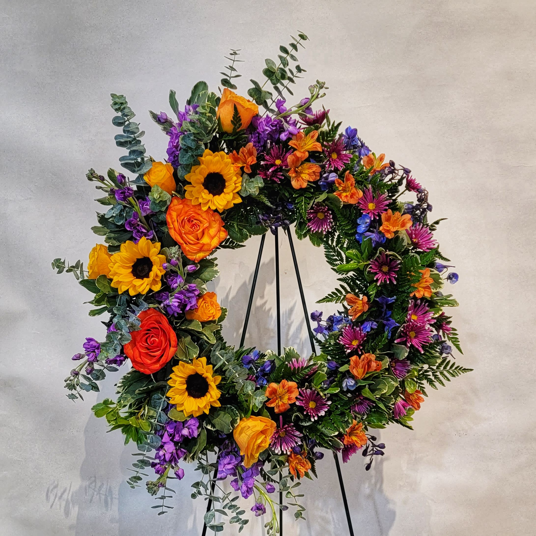 Autumn Remembrance Open Heart Standing Wreath in Burleson, TX - Texas  Floral Design Inc