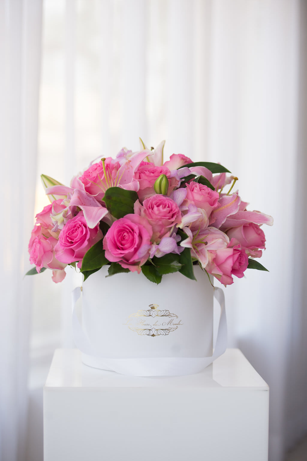 Pink &amp; Perfect - This gorgeous bouquet is perfect for PINK LOVERS! and is great for all occasions! *Note: Lilies are subject to availability (pink cymbidium orchids would replace lilies in this event *WE GUARANTEE NO CHEAP FILLERS!* or lilies can be switched out in the case of allergies.)