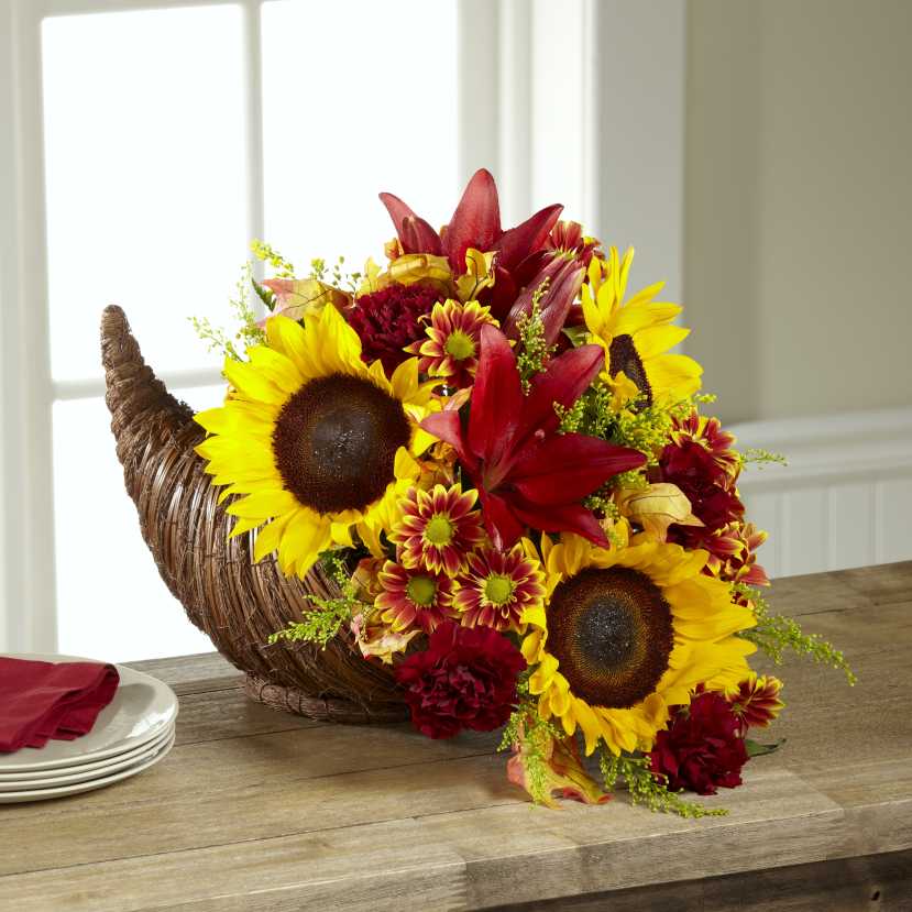 The FTD Fall Harvest Cornucopia 16F3 in Cambridge, MA Coady Florist