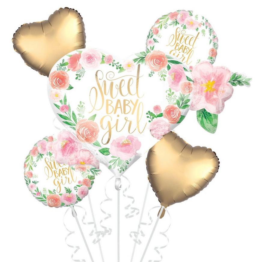 top rietje Forensische geneeskunde Floral Sweet Baby Girl Balloon Bouquet 5pc in Carrollton, TX | Coko Berry