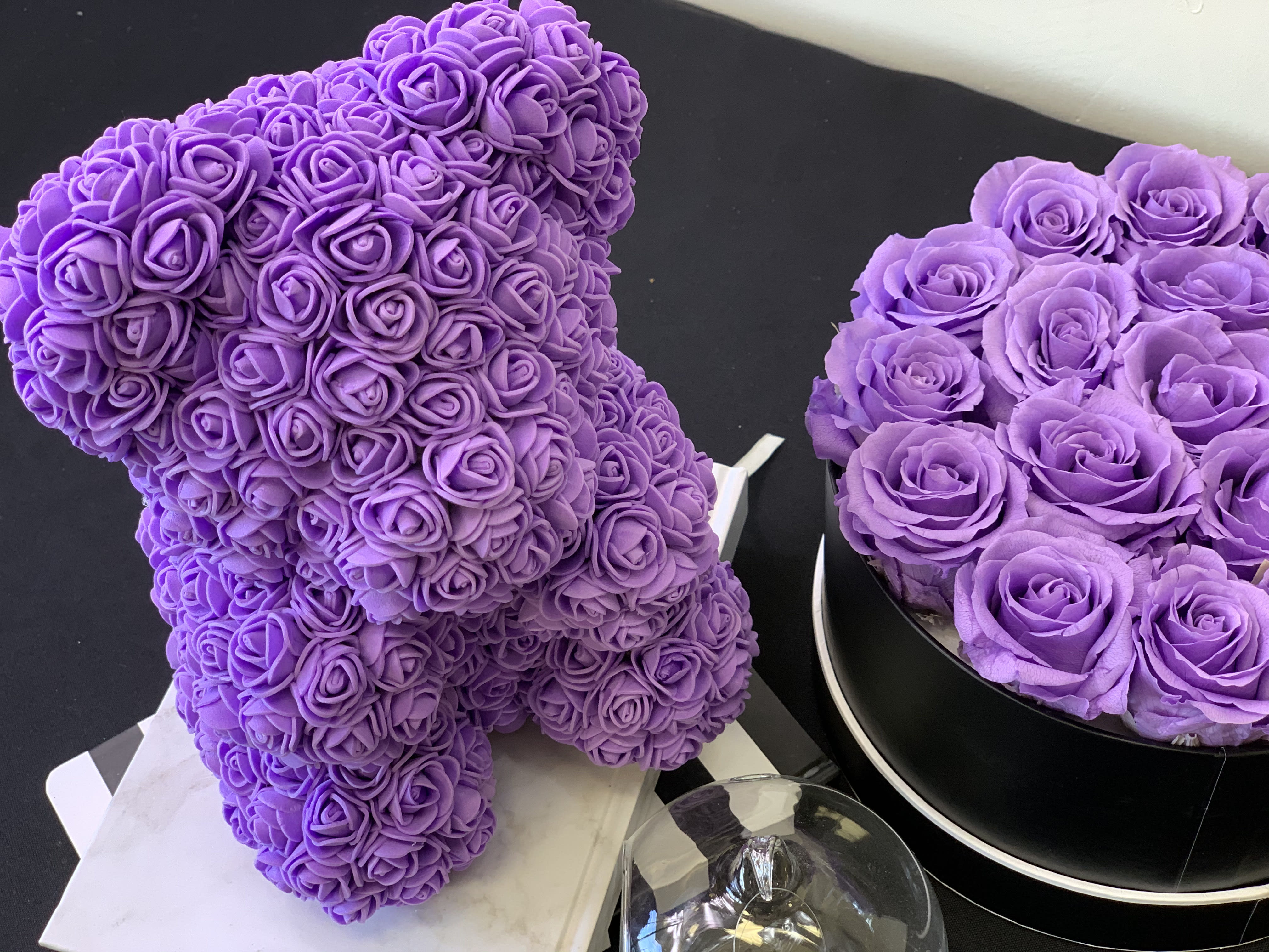 Teddy bear roses purple new arrivals