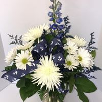Go Big Blue - Show your school spirit with this Bluejacket inspired bouquet finished off with an anchor ribbon.