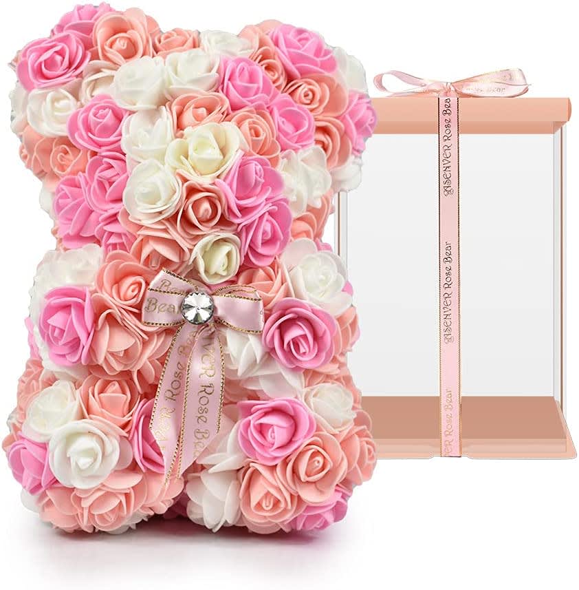 synthetic rose teddy bear