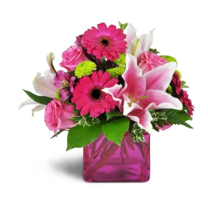 Sweet  - Beautiful Vase with all pink flowers 