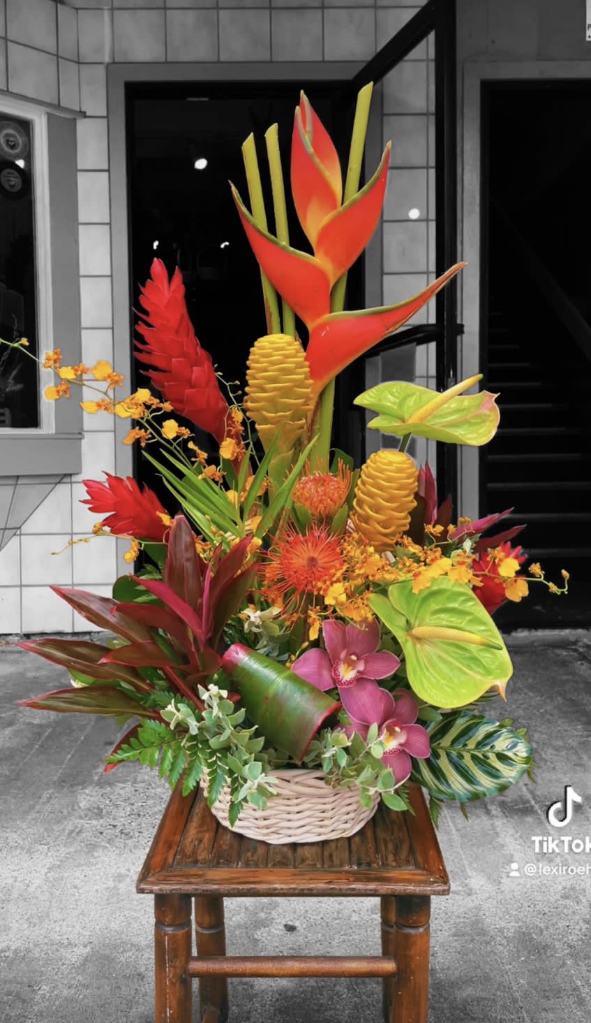 Bright Tropical Harvest Basket by Marina Florist Hawaii Kai
