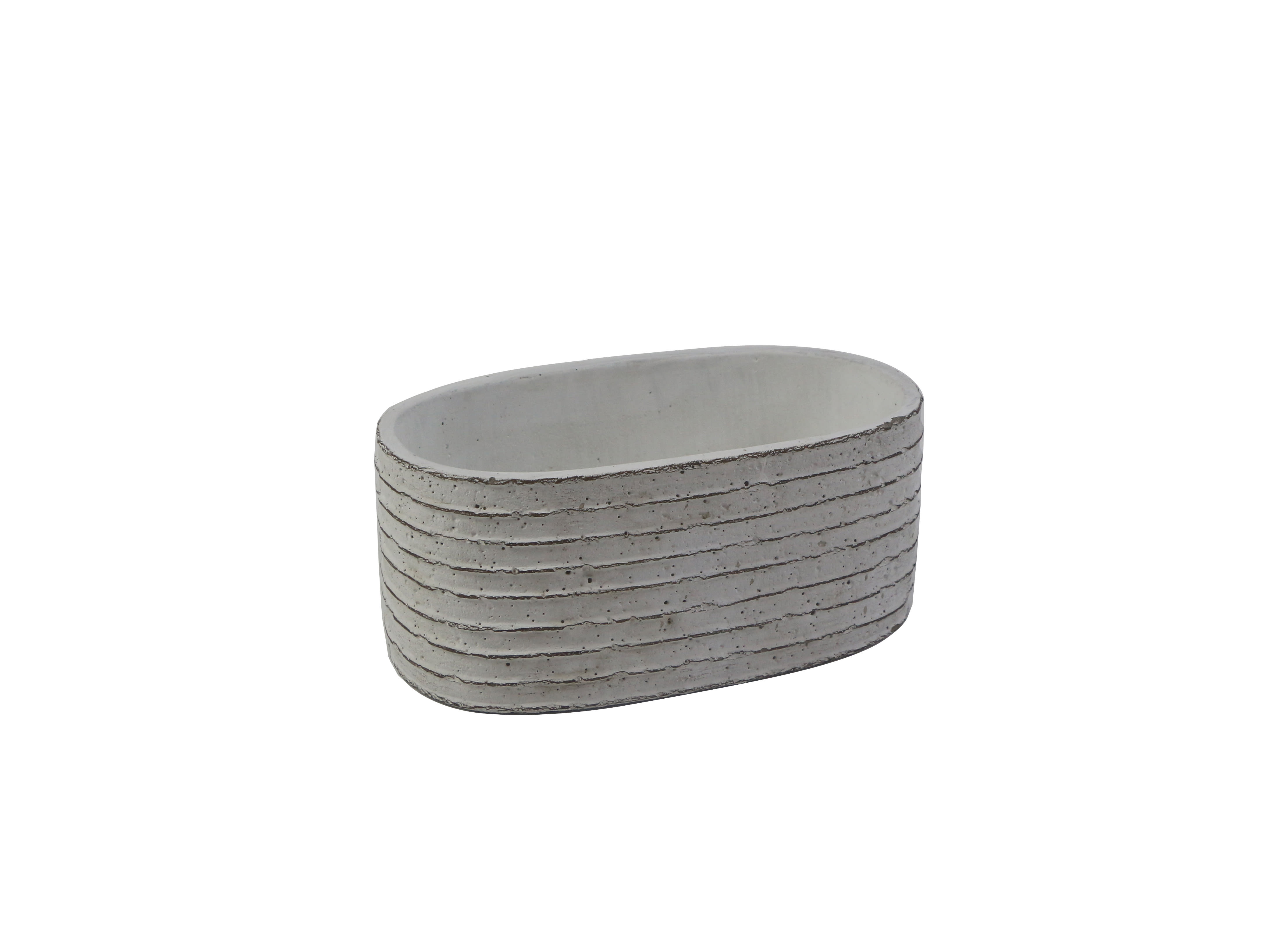 Cement Vase - FLP 154 Medium Rectangle - FLP-154  8 X 5 X H 3 1/2 