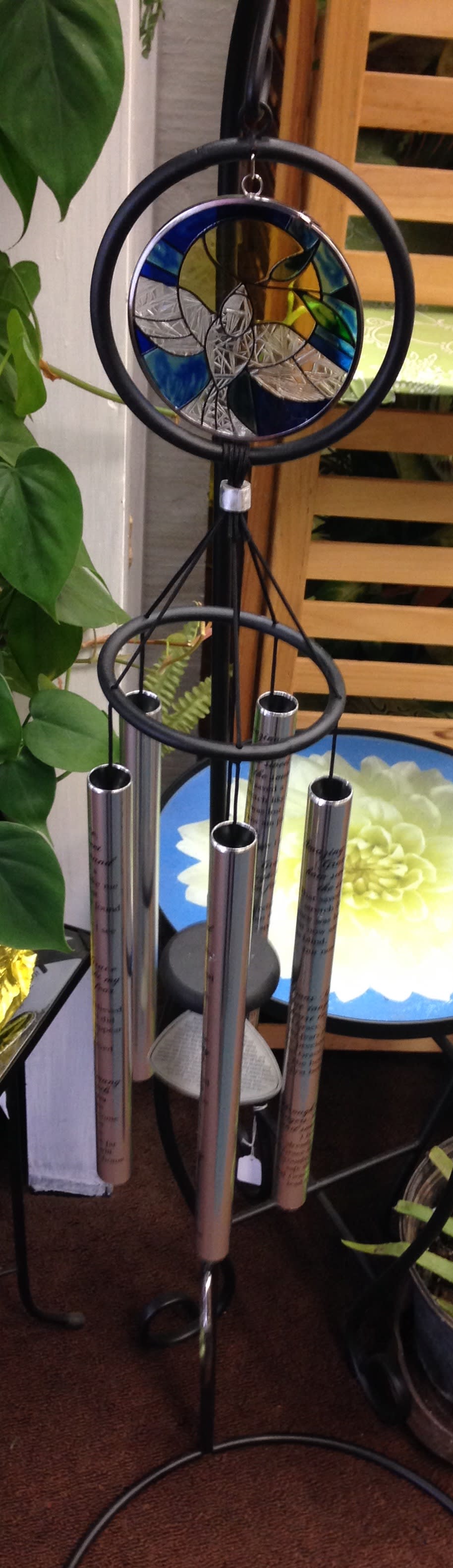 Inspirational Wind Chimes - Inspirational Wind Chimes with Stand  Sayings and designs may vary