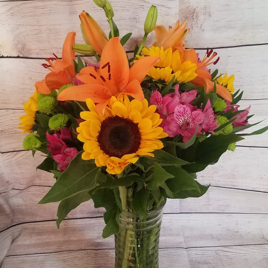 Mix flowers Vase  - Mixed Flowers Vase