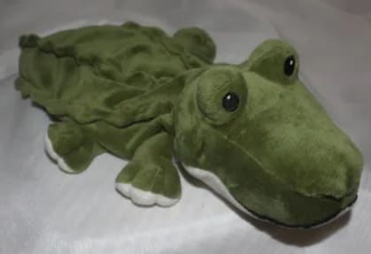 Alligator Warmie Jr. - Junior Warmies are the world's best-selling heat-able soft toys. They are gently scented with French lavender, known for its wonderful fragrance and calming characteristics. Just heat in the microwave, and enjoy the cuddly warmth and soothing fragrance. They can also be chilled and used as a little ice pack. Junior Warmies are up to 9&quot; tall.