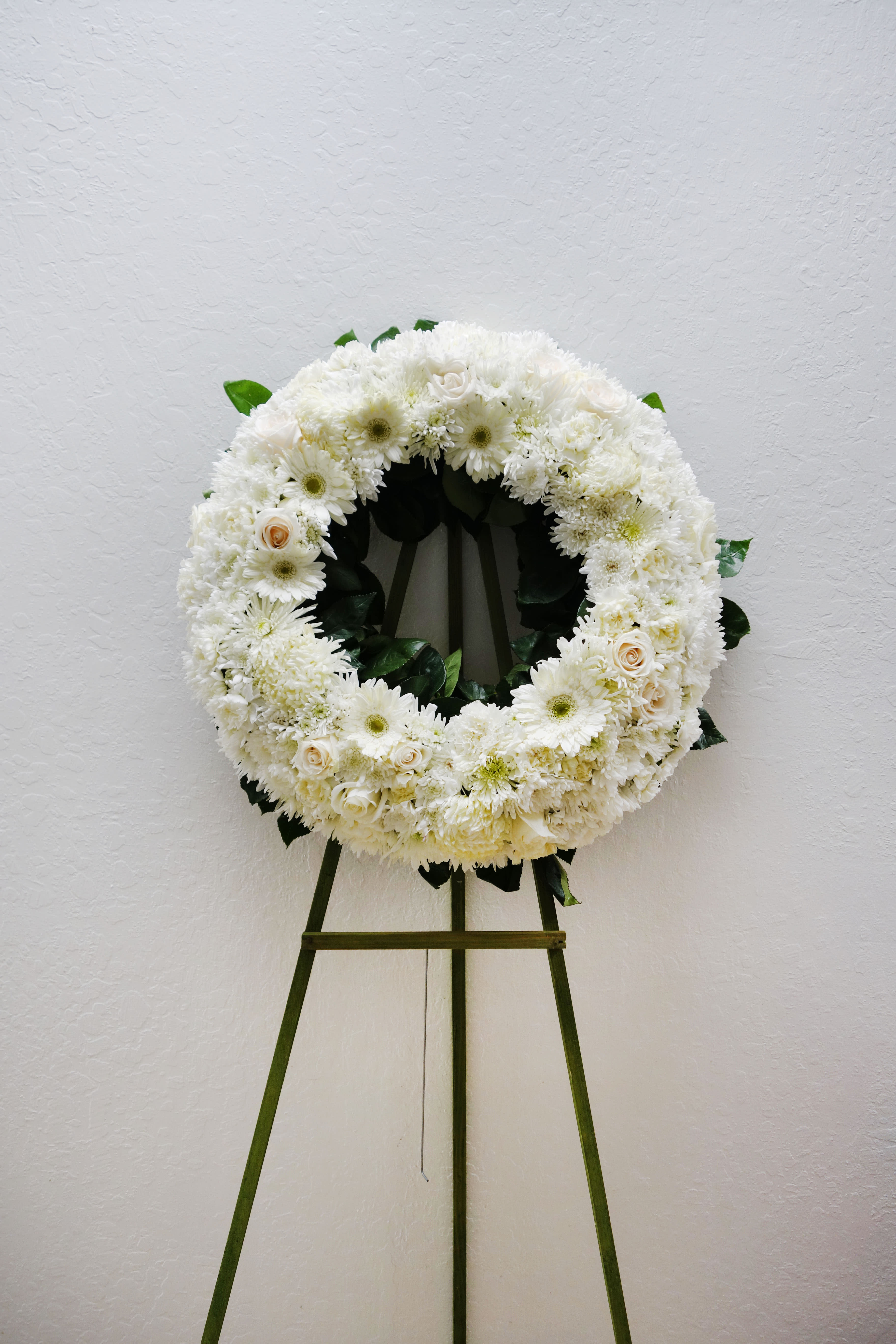 Classic Sympathy Wreath – Muscari Blue Flower Studio