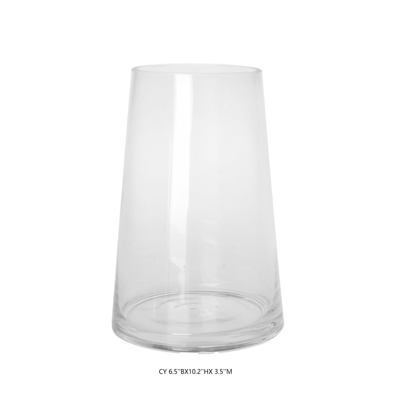 Glass Cyl Cone Base 6.5 X H=10 inch Glass Cyl Cone Base 6.5 X H=10 inch - Glass Cyl Cone Base 6.5 X H=10 inch