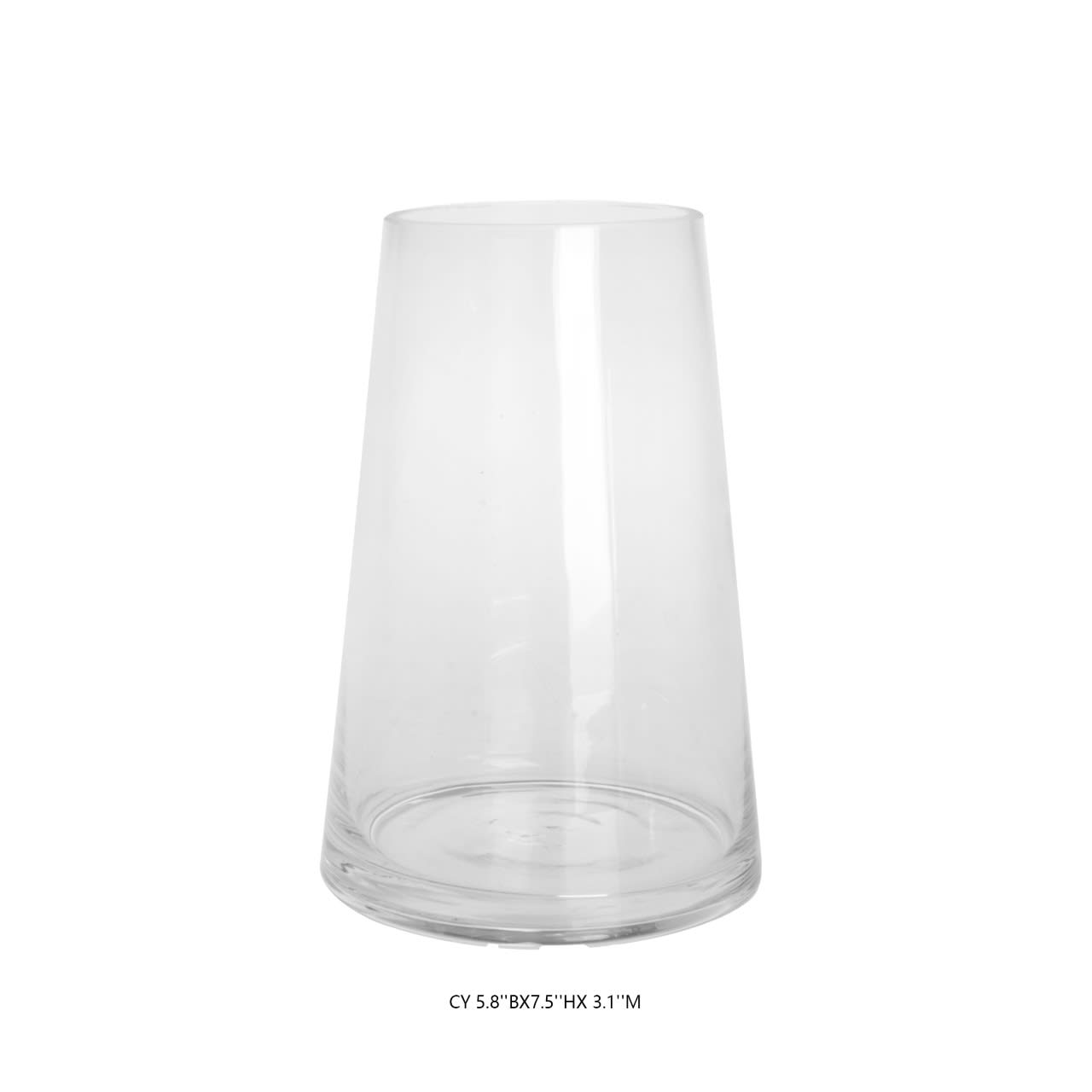 Glass Cyl Cone Base 5.8 X H=7.5 inch Glass Cyl Cone Base 5.8 X H=7.5 inch - Glass Cyl Cone Base 5.8 Inch X H=7.5 inch