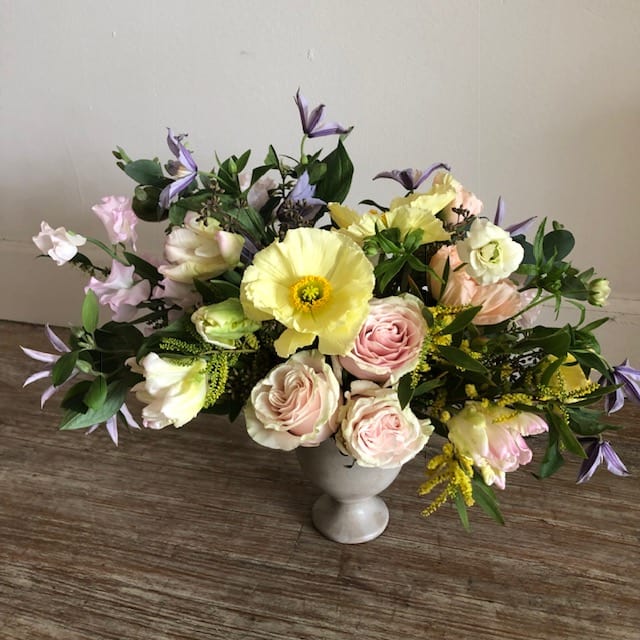 For Sentimental Reasons For Sentimental Reasons - A lovely still life with pastel, seasonal flowers with a loose, organic feel. Flowers and vase may be substituted due to availability. Deeper/richer colors may be used upon request as well!