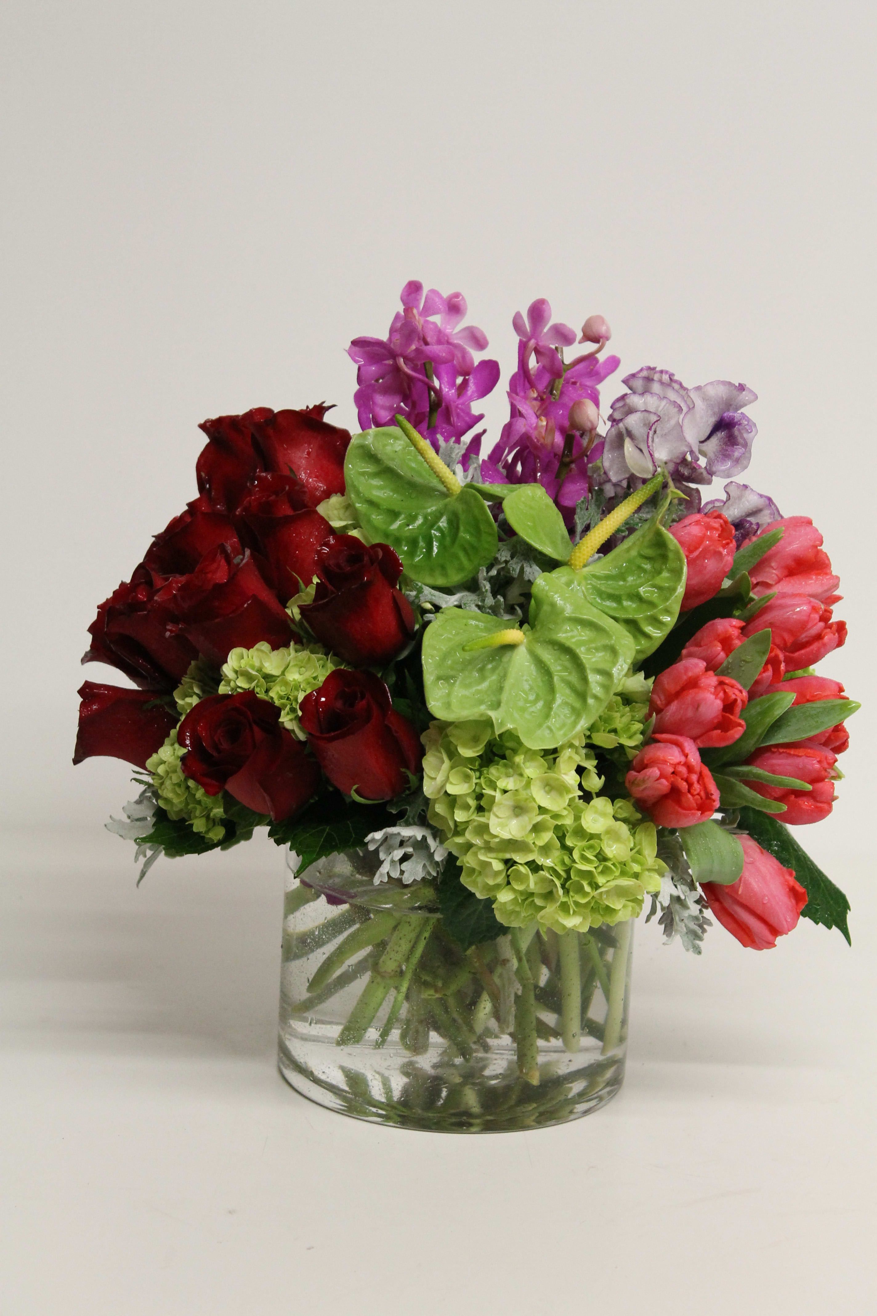 From my heart From my heart - Hydrangea, Sweet Peas, Rose, Tulip, Anthurium, Mokara Orchid