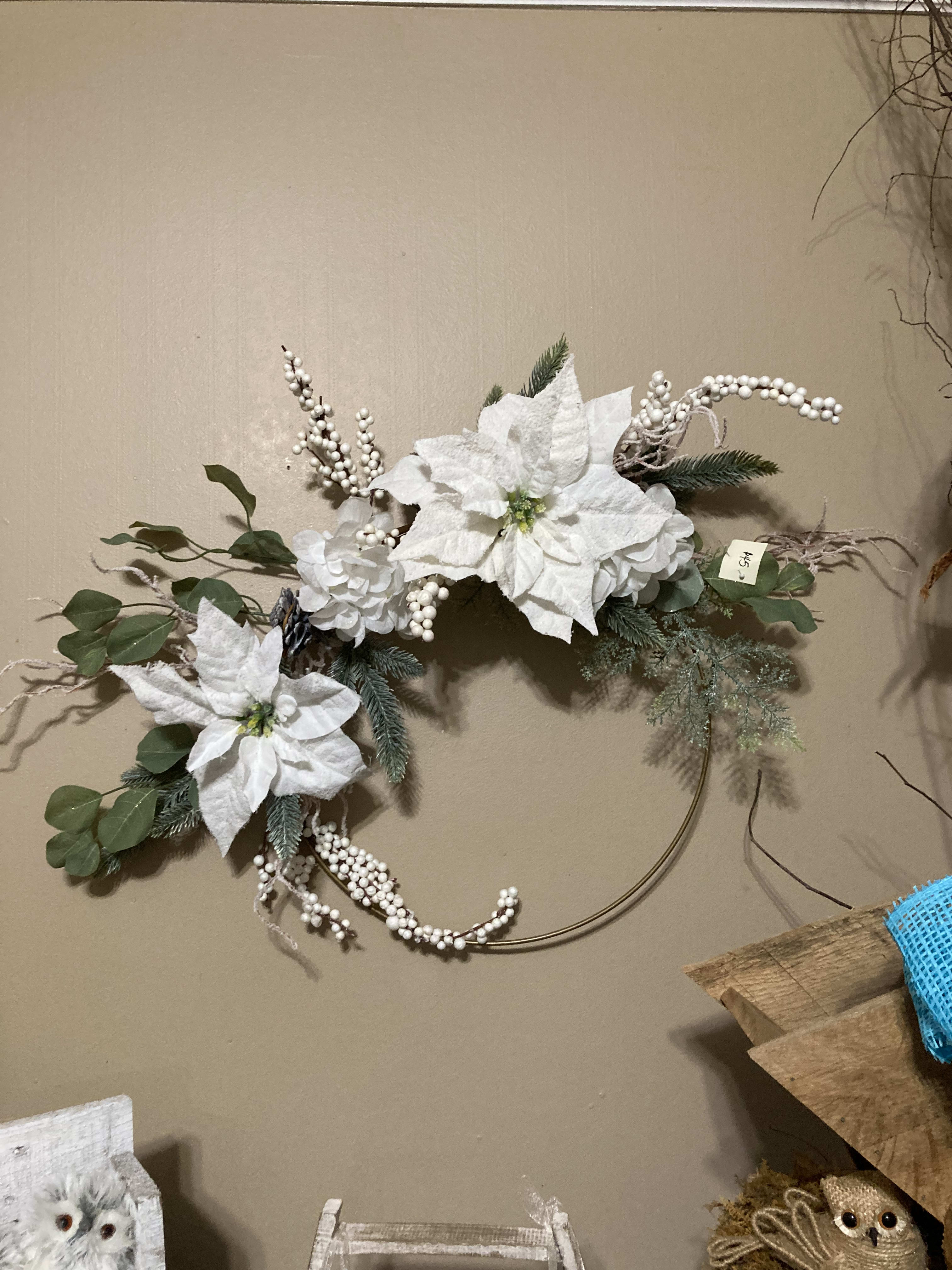 White Wire Christmas Wreath in Shelbyville, TN Flowers For Keeps