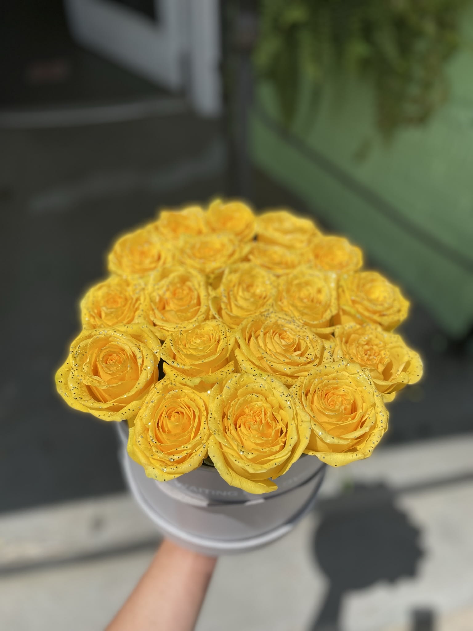 Bright box  - This gorgeous box arrangement has yellow bright roses a perfect gift to give to those you love.