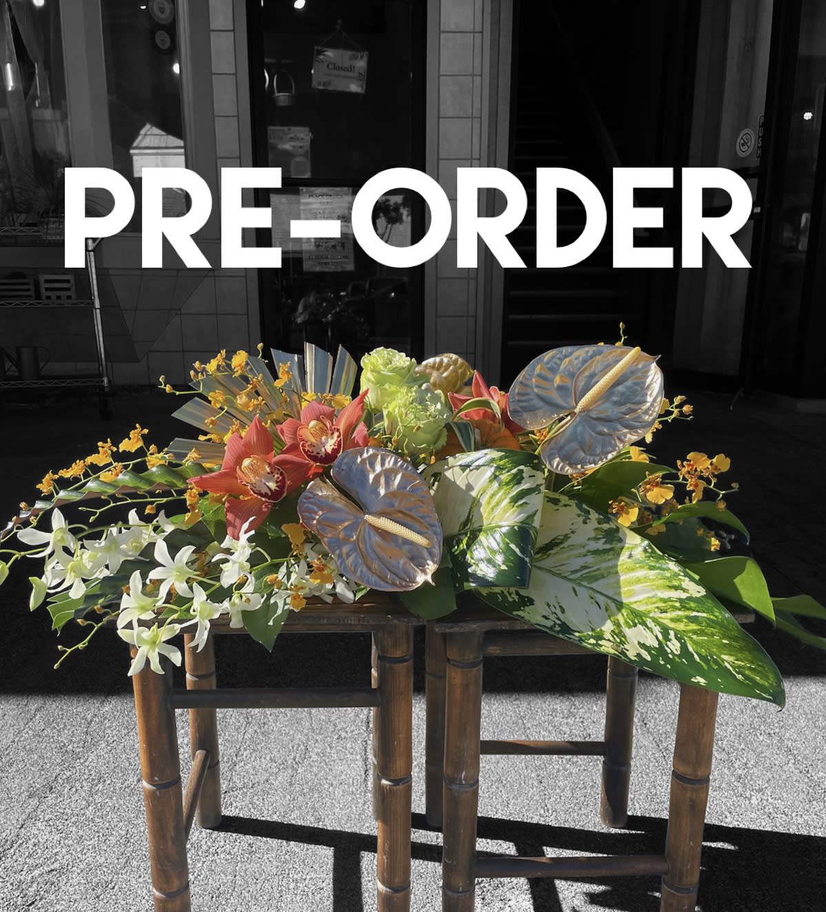 "Thankful" Long and Low Centerpiece by Marina Florist Hawaii Kai