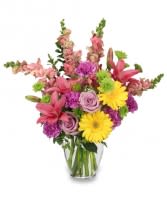 Floral Flavor Floral Flavor - A pretty bright mix of colorful blooms arranged in a clear garden vase. Perfect for any and all occasions!