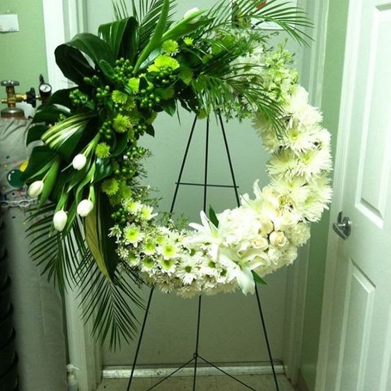 White Funeral Wreath in Basehor, KS