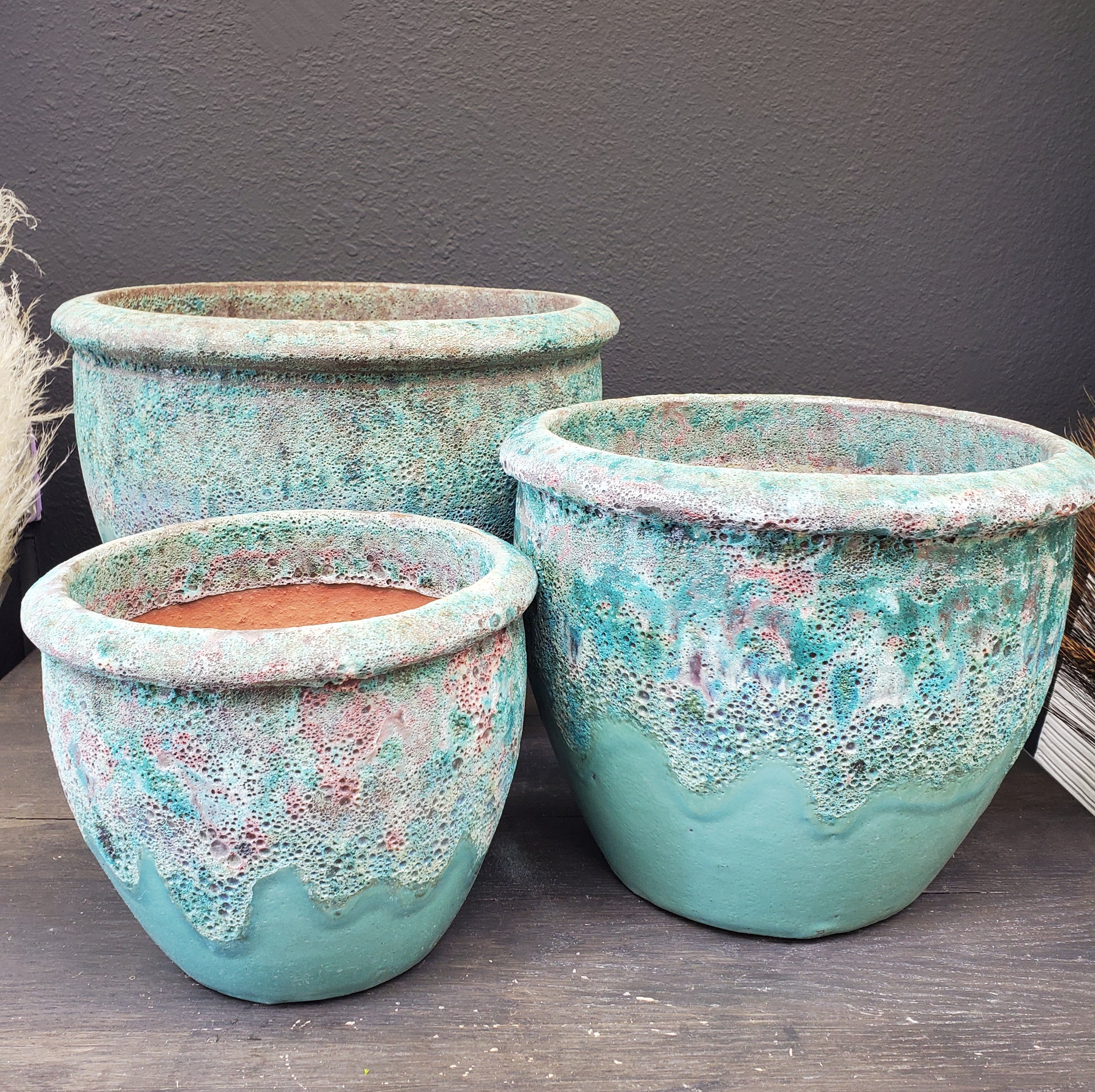 3 Piece Clay Pot Set - Turquoise in Boulder, CO