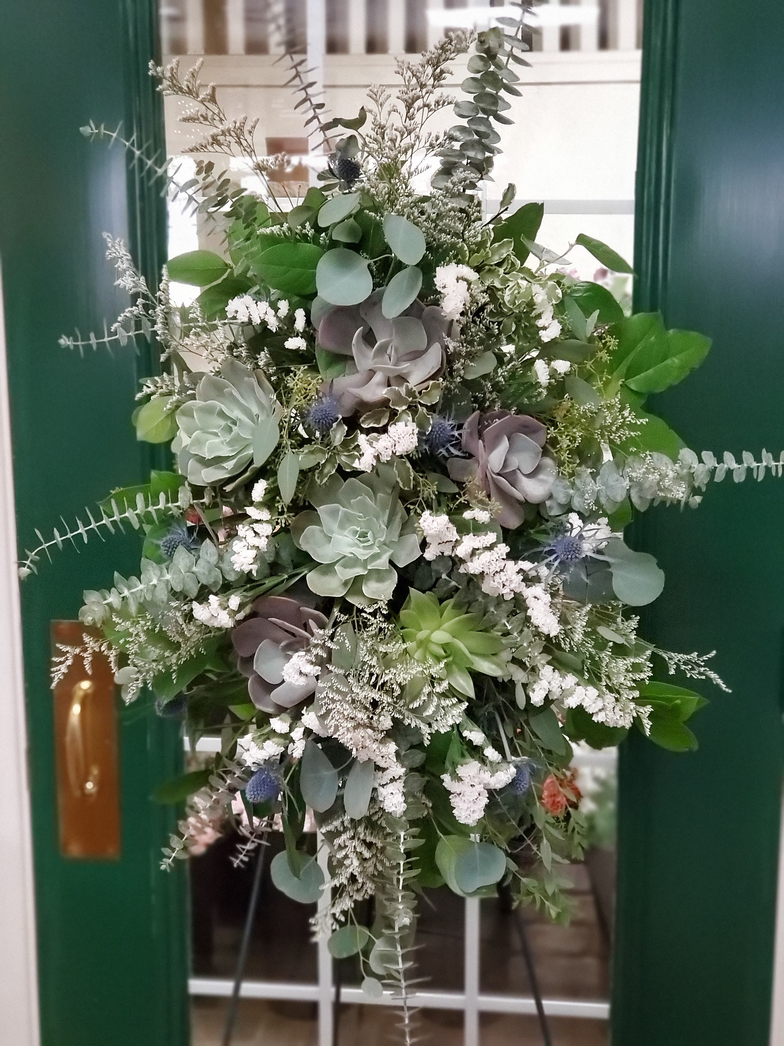 Standing Spray With Succulents in Yucca Valley, CA Cactus Flower