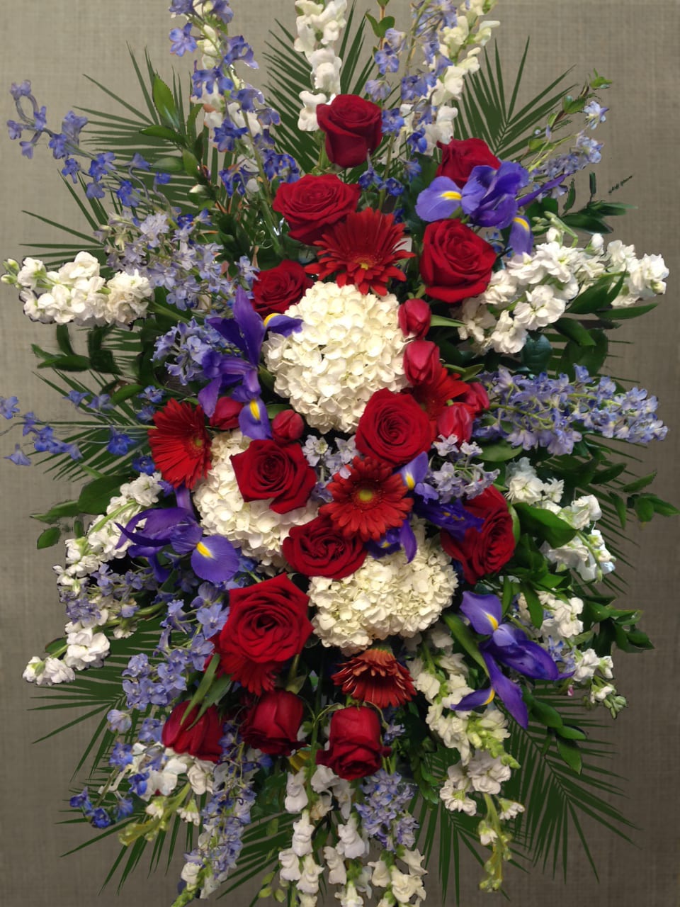 Patriotic Remebrance - Reds, whites and blues to remember your loved one.