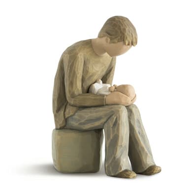 New Dad by Willow Tree by Demdaco New Dad by Willow Tree by Demdaco - In awe and wonder of what's to come. A gift to celebrate new beginnings, new babies, new families… and the loving relationships that develop between parent and child, grandparent and child… Willow Tree is a reminder of someone we want to keep close, or a memory we want to touch. Hand-carved figures reveal their expression through body gestures only… a tilt of the head, placement of the hands, a turn of the body. Each piece is designed to be open to interpretation from the viewer. 6 Inch Height