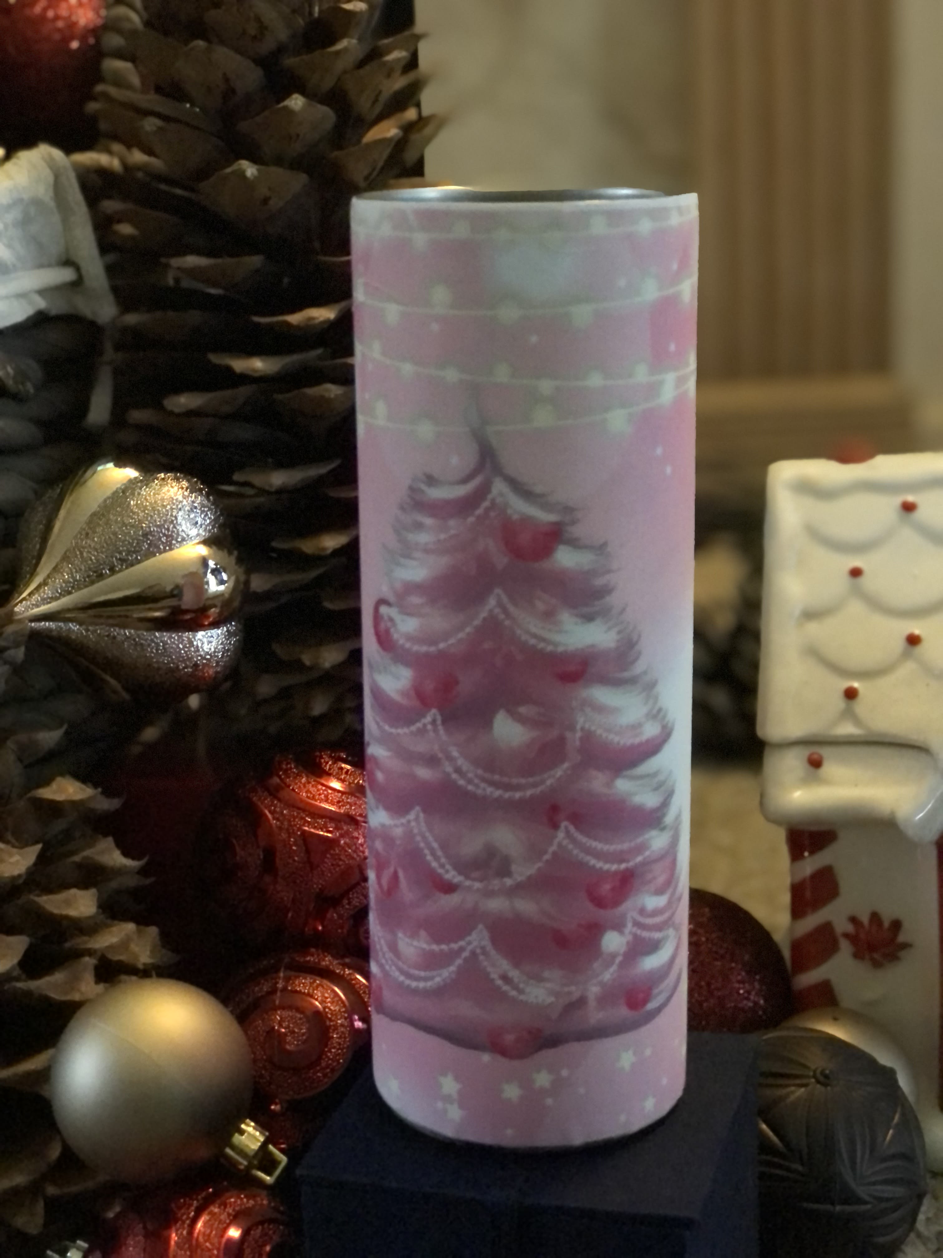 20oz pink Christmas Tree Tumbler - 20 oz Pink Christmas Tree Tumbler 