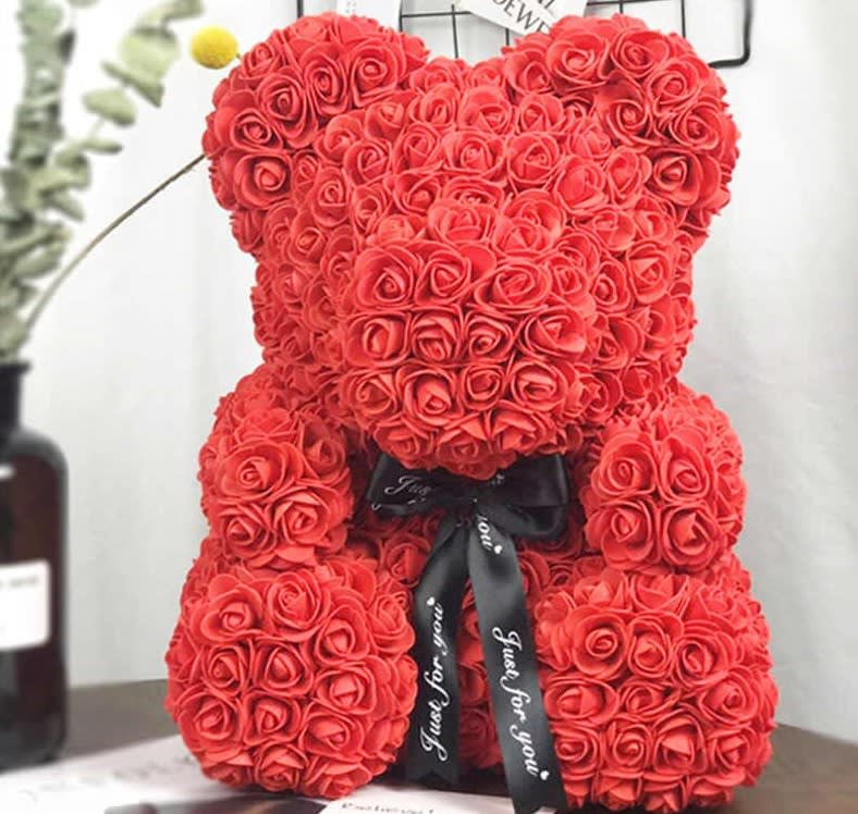 Teddy Bear With Red Roses And Card With Lettering Get Well Stock Photo,  Picture and Royalty Free Image. Image 21133182.
