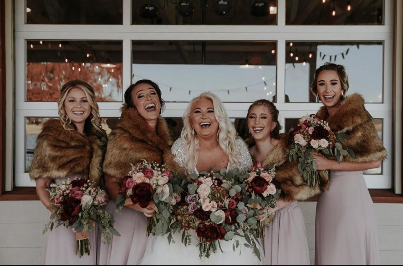 Bridal Bouquets - Burgundy peonies, antique hydrangea, roses, and more! 