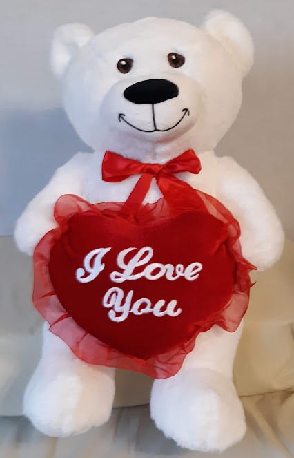 LARGE CUTIE BEAR  NEW-G81 - Our LARGE CUTIE BEAR is an impressive 22 inches tall and  14 inches wide and is so soft and cuddly.   For other bears in all sizes and colors and for other kinds of stuffed animals please phone us at 1-800-331-5358 for other styles and prices.. Let us deliver this bear to her  here in Sumter and make her day.  .