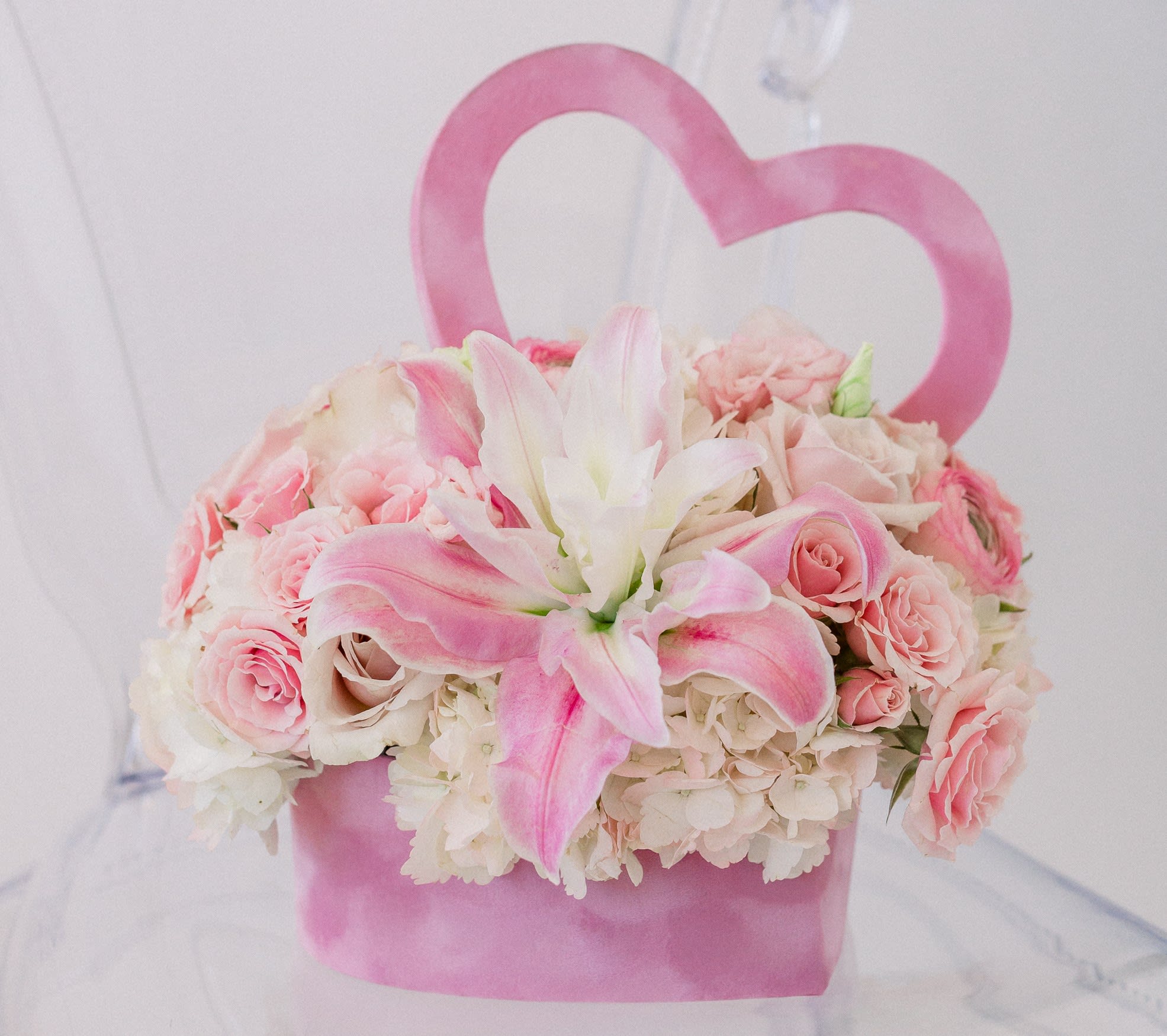 Velvet Heart Box - Our beautiful velvet heart box filled with premium blooms. 