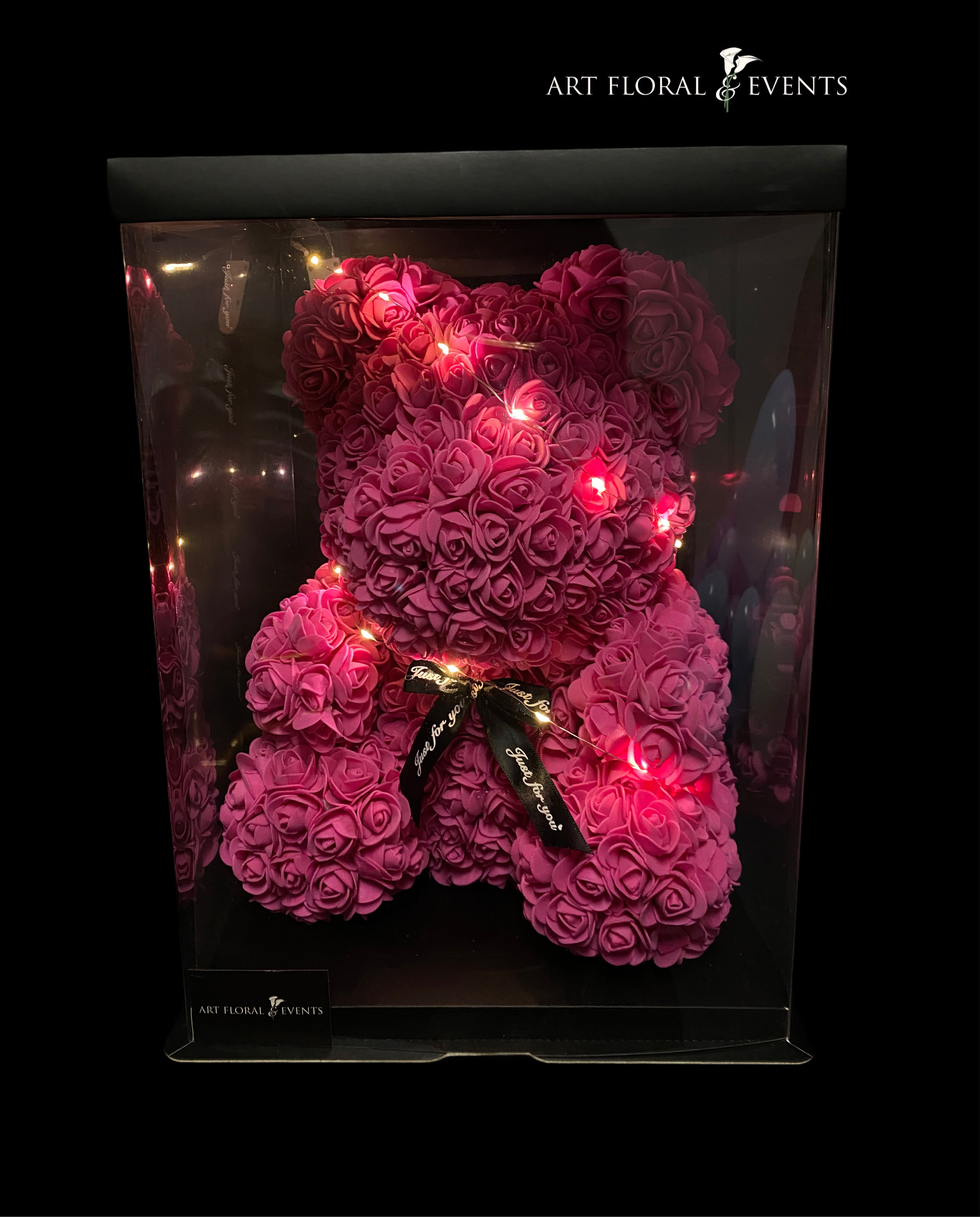 Light Up Rose Bears LARGE *different colors available* by Art Floral
