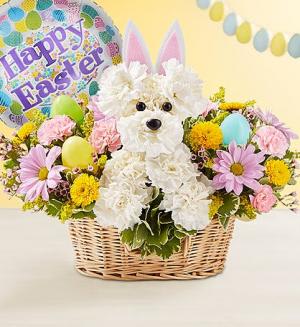Hoppy Easter - Wearing a pair of playful bunny ears and accented with colorful eggs, this cute creation will surely make their holiday celebration hoppy! Read More