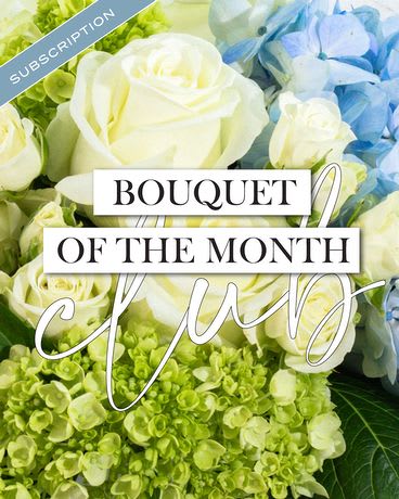 Bouquet Of The Month Club Bouquet Of The Month Club - Our professional designers will create a unique design each month for the recipient of this wonderful gift! Your first bouquet will be delivered on the day of your choice. The next 11 months will be delivered on or about that same date. This is truly that gift that keeps on giving!