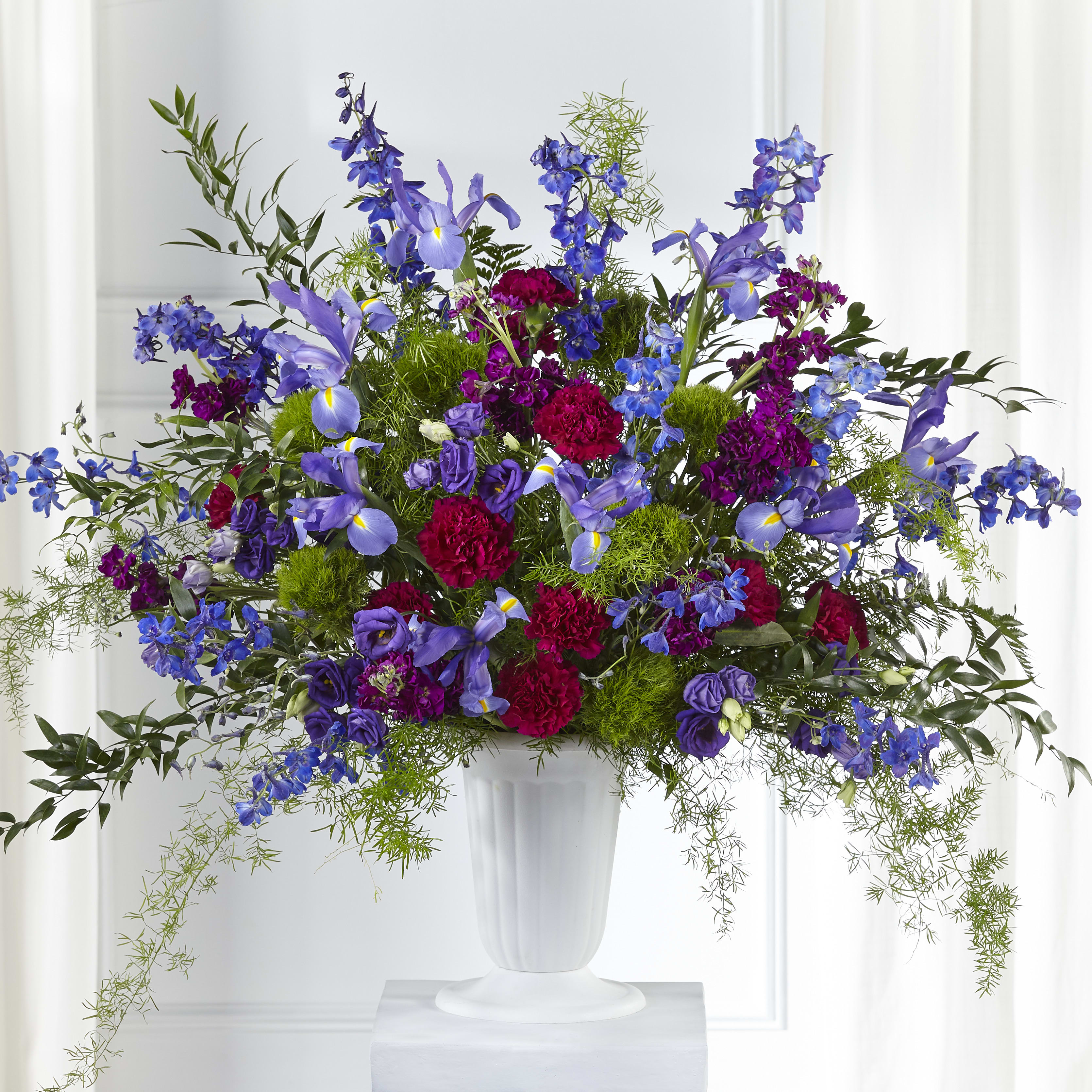 Garden Jewel Tones Floor Arrangement - Assortment of jewel toned wildflowers. Deluxe option is pictured. May vary from photo