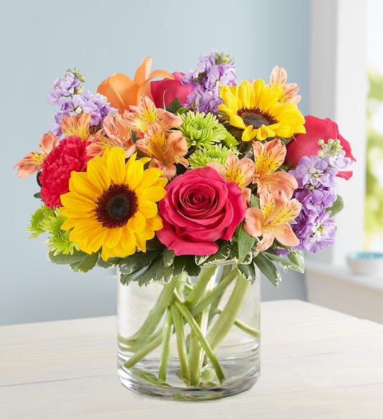 Grateful Hearts - sunflowers, roses, Mums
