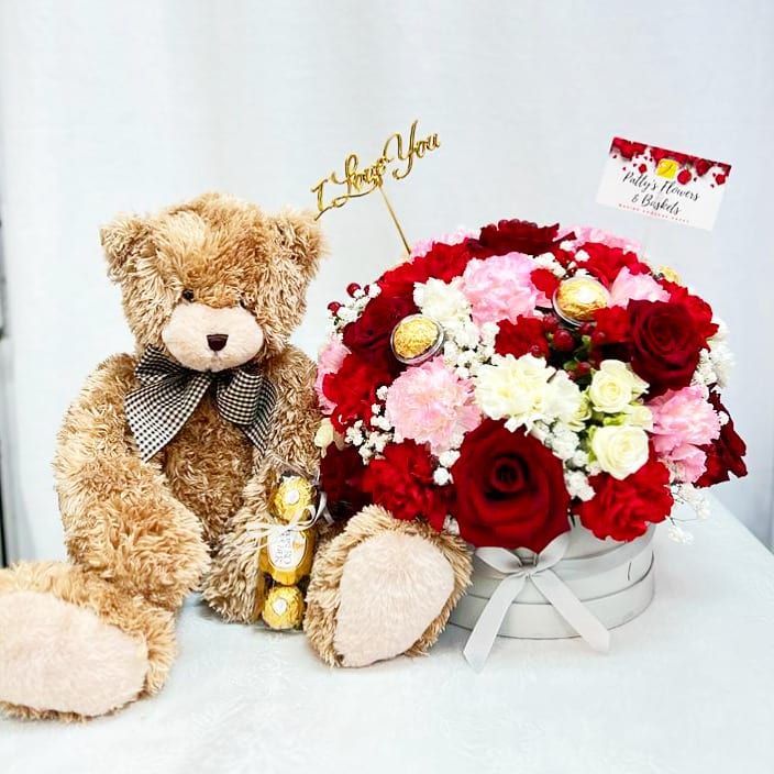 Floral arrangements with teddy bears sales